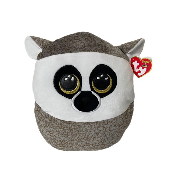TY LINUS LEMUR The Squish-A-Boos Collection Soft Toy Plush Cushion 14" 39320 NEW - Picture 1 of 5